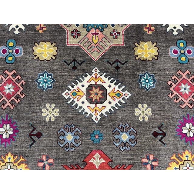 Teal Brown and Teal Kazak Rug With Star Medallion, 5'8" X 7'9" For Sale - Image 8 of 15