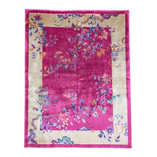 Art Deco Chinese Carpet 11.8x8.11,Oriental Rug, 1930's For Sale