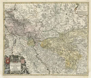 Antique Map of Present-Day North-Rhine Westphalia, Germany