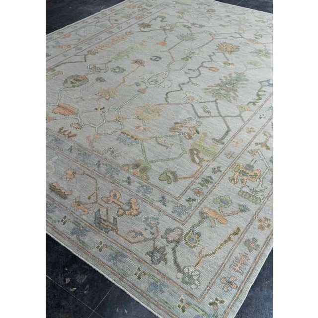 Gray Turkish Oushak Rug 8'5" x 10'4" #20419 For Sale - Image 8 of 8