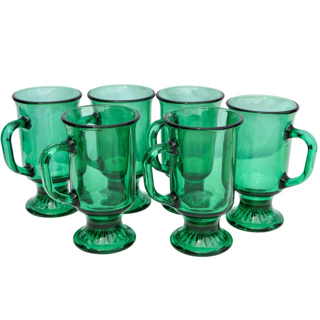 Mid 20th Century Midcentury Green Glasses, S/6 For Sale - Image 5 of 5
