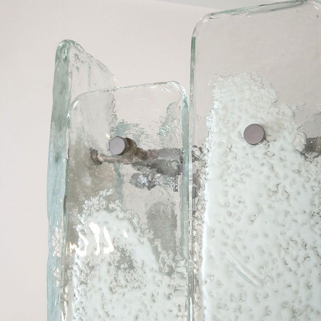 White Murano Glass Chandelier Mazzega Style 1970s For Sale - Image 11 of 12