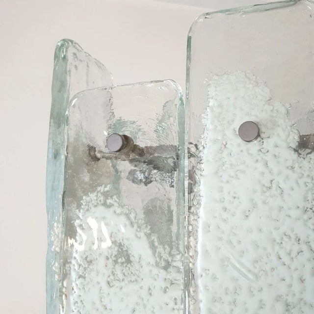 White Murano Glass Chandelier Mid Century Modern 1970s For Sale - Image 11 of 12