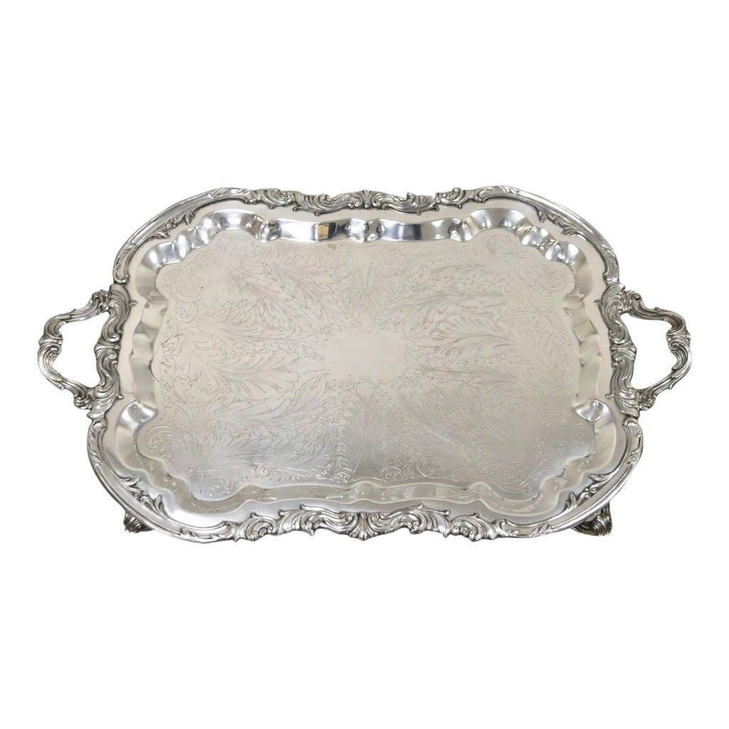 Vintage Fb Rogers Silver Co 2377 Silver Plated Serving Tray | Chairish