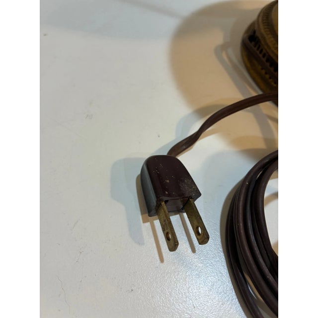 Antique Brass Oil Lamp Rayo Electrified Emerald Green Glass Shade For Sale - Image 11 of 11