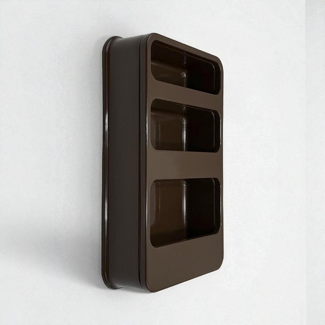 Plastra Wall Shelf in Brown Plastic by Jean-Lin Viaud for Prisunic, 1970s For Sale - Image 6 of 9