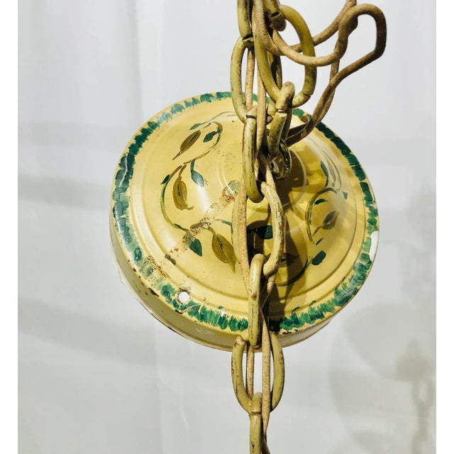 Early 20th Century French Hand Painted Hanging Glass Lantern Chandelier For Sale - Image 10 of 13