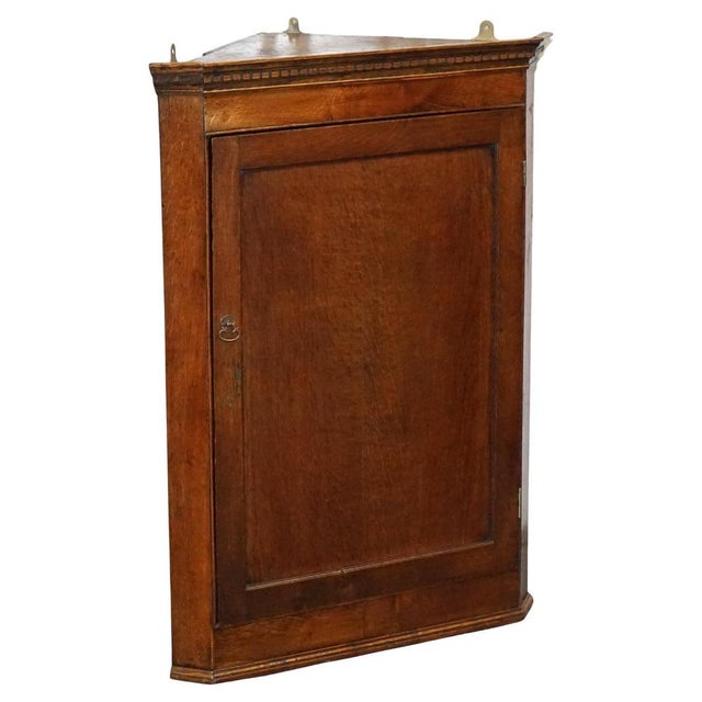 English Oak Hanging Corner Cabinet For Sale - Image 16 of 16