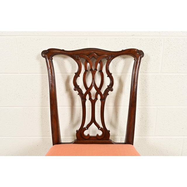 Baker Furniture Georgian Carved Mahogany Dining Chairs, Set of Six For Sale In South Bend - Image 6 of 12