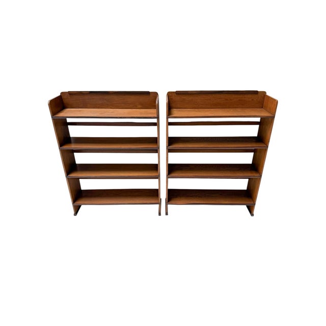 Vintage Art Deco Open Bookcases by P.E.L. Izeren for De Genneper Molen, 1920s, Set of 2 For Sale - Image 9 of 13