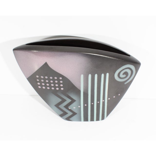 John Bergen 1992 Postmodern Ceramic Vase For Sale - Image 4 of 8