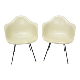 Charles Eames for Herman Miller Early Pair 1956 Shell Chairs Labeled For Sale