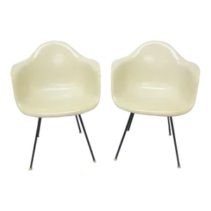 Charles Eames for Herman Miller Early Pair 1956 Shell Chairs Labeled