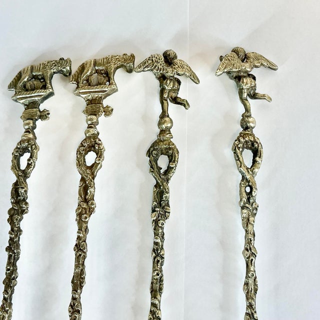 1920s Antique Italian Baroque Rocco Silverplate Dessert Spoons - Set of 10. For Sale - Image 11 of 12