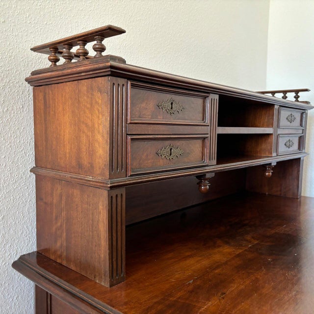 Antique Wilhelminian Style Walnut Desk For Sale - Image 4 of 15