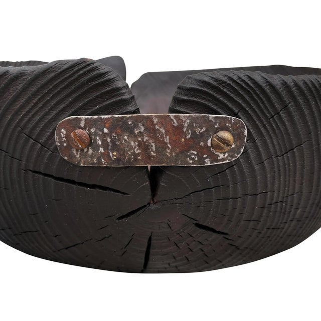 Large Japanese Yakisugi Bowl For Sale - Image 11 of 13