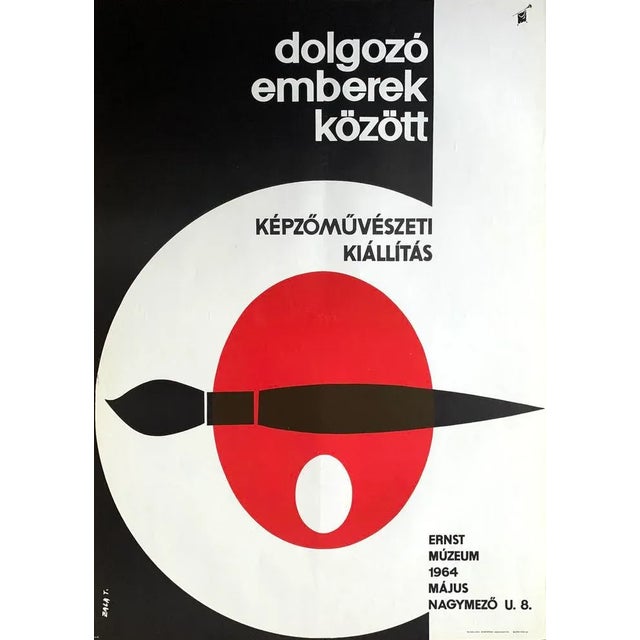 1964 Original Hungarian Poster, Art Exhibition, Ernst Muzeum For Sale