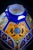 Boho Chic Blue and White Cut Crystal Overlay Vase with Enamel and Gilt Decoration, 19th Century For Sale - Image 3 of 16