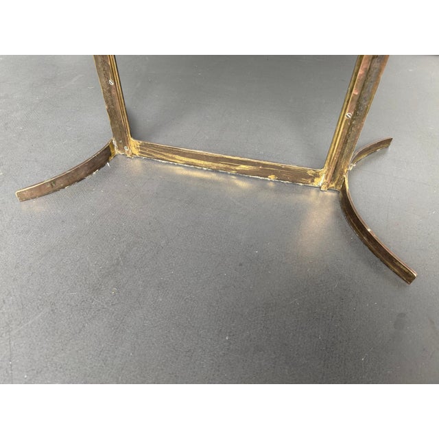 Mid-Century Modern Coffee Table with Malachite Top and Brass Frame, France, 1950s For Sale - Image 3 of 7