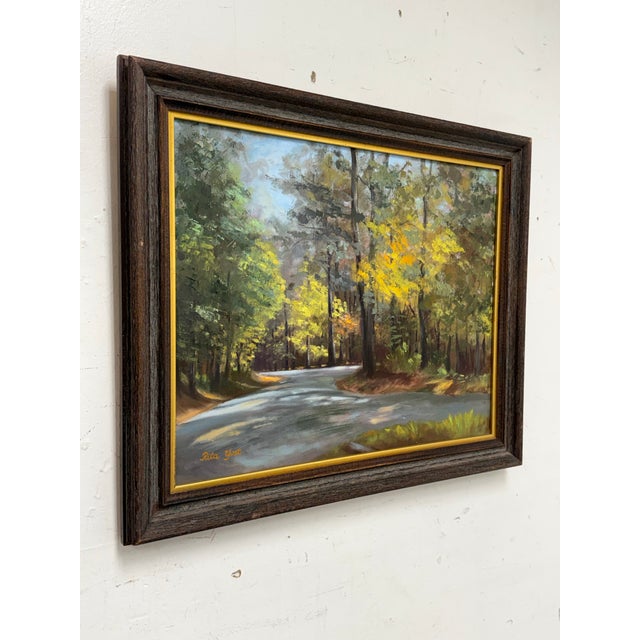 Mid-Century Modern Mid 20th Century Rita Yost Original Landscape Painting, Signed For Sale - Image 3 of 12