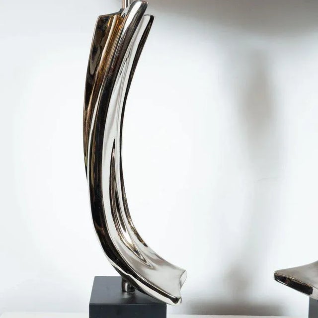 1970s Mid-Century Harold Weiss & Barr Brutalist Table Lamps for Laurel Lamp Co. - a Pair For Sale - Image 5 of 8