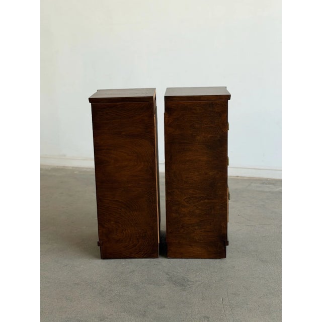 1960s Pair of Art Deco 3-Tier Drawer Nightstands, A Pair For Sale - Image 11 of 18