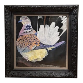 Contemporary Pastel Drawing of a Bird, Framed For Sale