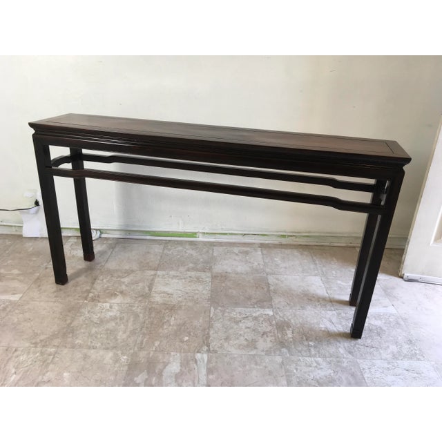 Chinese Rosewood Console Table With Carved Spiral Details and Architectural Form For Sale - Image 11 of 11
