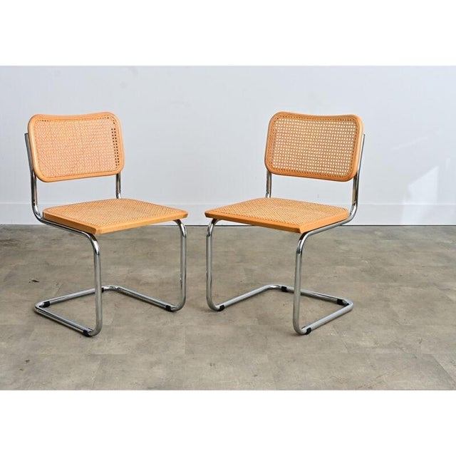 Pair of Italian Vintage Breuer Cesca Style Side Chairs With Cane Seats For Sale - Image 12 of 14