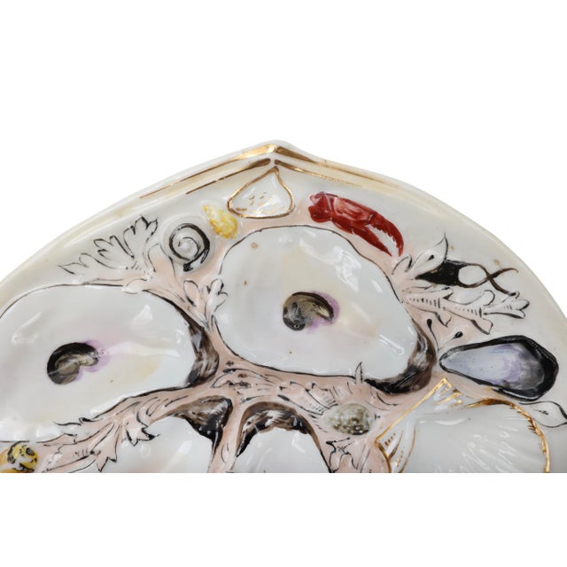 Antique Union Porcelain Works Marine Themed Oyster Plate For Sale - Image 6 of 11