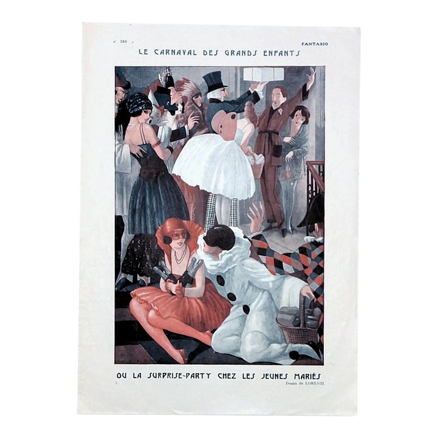 Lorenzi "Le Carnaval Des Grands Enfants" Fantasio 1923 Magazine Print For Sale