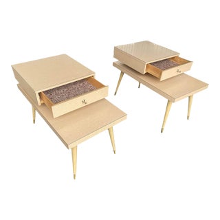 Vintage Midcentury Modern Two Tiered Side Table/ End Tables - a Pair For Sale