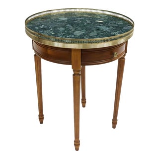 Vintage French Louis XVI Style Marble Bouillotte End Table For Sale