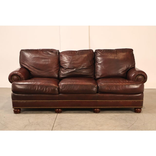 Hancock & Moore Traditional Leather Sofa For Sale - Image 12 of 18