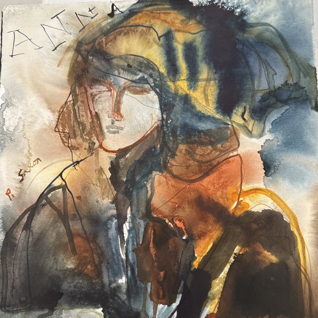 Brown Phil Saxon Ink Drawing on Paper For Sale - Image 8 of 8