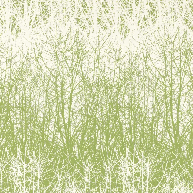 Contemporary Sample - Schumacher Birches Wallpaper in Leaf White For Sale - Image 3 of 3