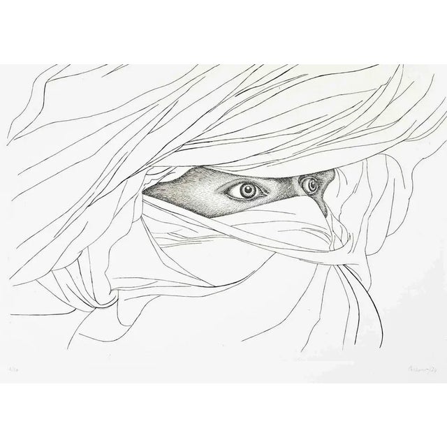 Arabian Face is an etching realized in 1974 by the Italian artist Giacomo Porzano (1925-2006). Hand-signed in the lower...