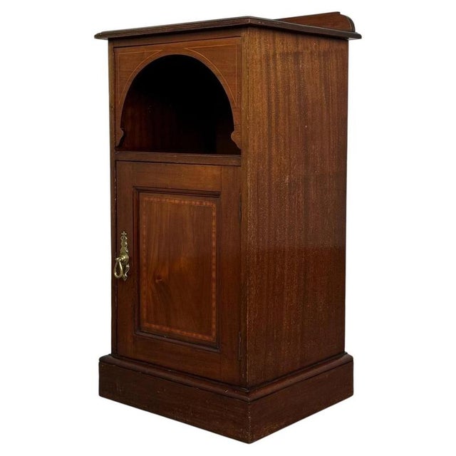 Antique Mahogany Bedside Cabinet, 1900s For Sale - Image 9 of 12