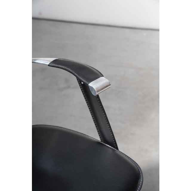 Black Italian Leather Armchair from Stine Line, 1990s For Sale - Image 8 of 12