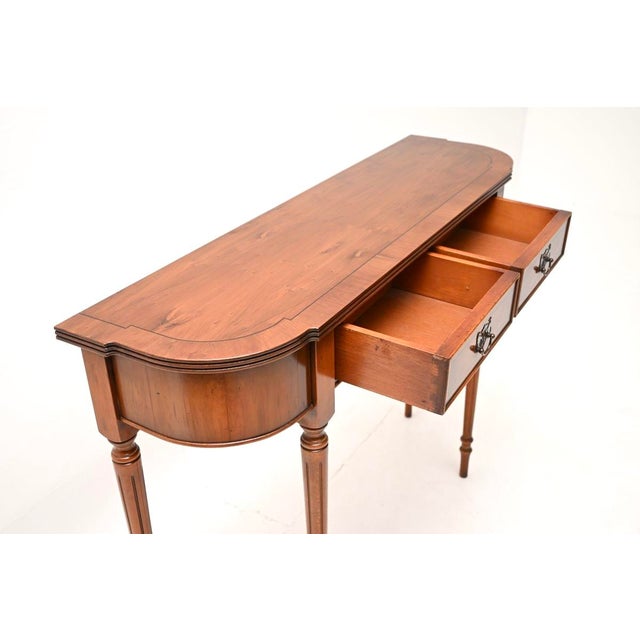 Vintage Regency Style Console Table in Yew Wood, 1950 For Sale - Image 9 of 10