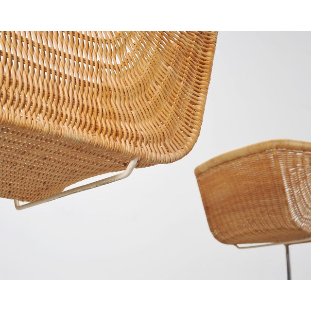 Set of Nine Harvey Probber D43 Rattan Wicker Cantilever Chairs For Sale - Image 11 of 18
