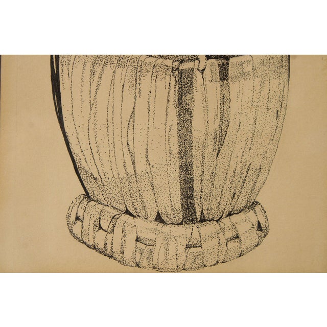 Unsigned Ink Stipple Drawing, Chianti For Sale - Image 12 of 12