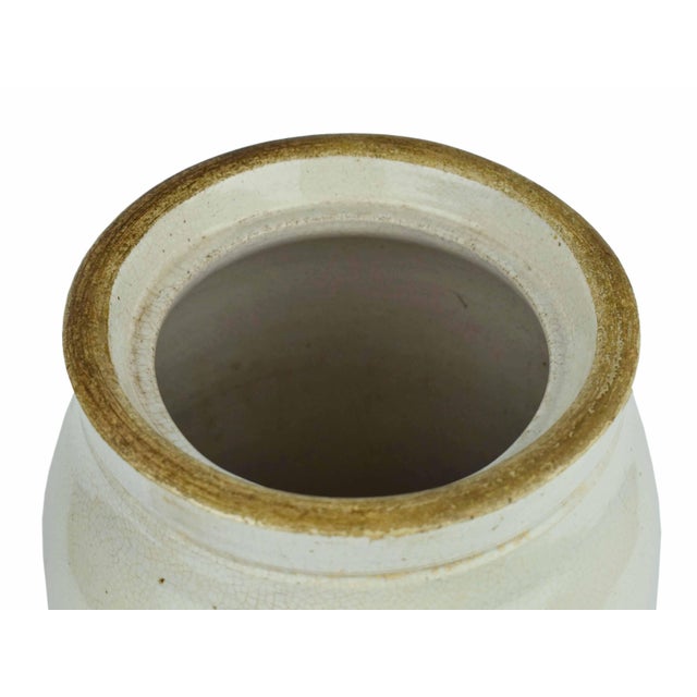 Antique Early 20th Century American Stoneware Pickle Crock With Lid For Sale - Image 9 of 13