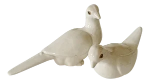 Ceramic Dove Figures - a Pair