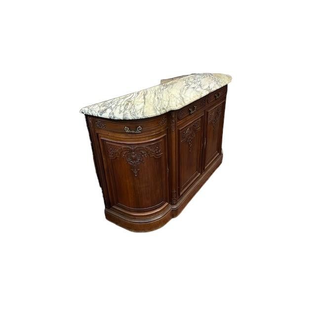 Late 19th Century French Walnut Marble Top Credenza For Sale - Image 12 of 14