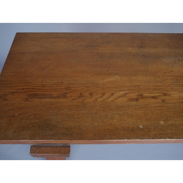 Brutalist French Peg Table in Oak, 1940s For Sale - Image 14 of 17