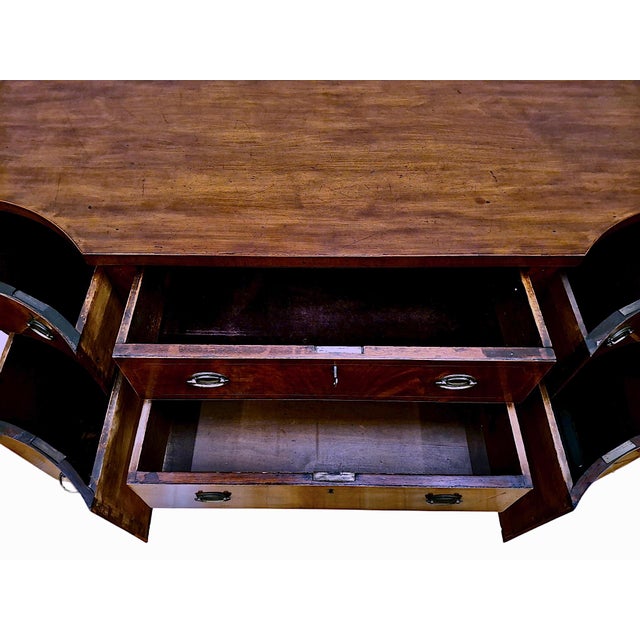 American Federal Style Diminutive Inlaid Mahogany Sideboard With Key For Sale - Image 10 of 10