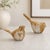 Rustic Floral Etched Bird Figurine with Wood Grain Design (Set of 4) For Sale - Image 3 of 6