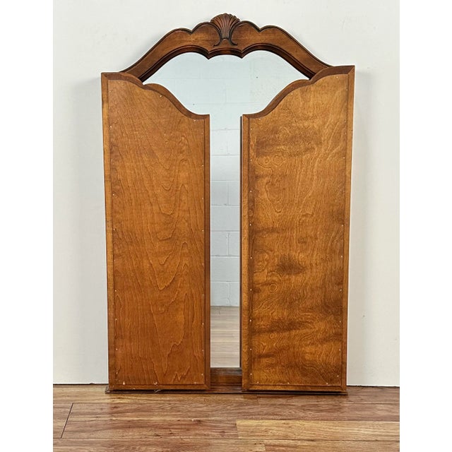 1990s Ethan Allen Country French Carved Tri-Fold Dresser Chest Mirror For Sale In Charlotte - Image 6 of 8
