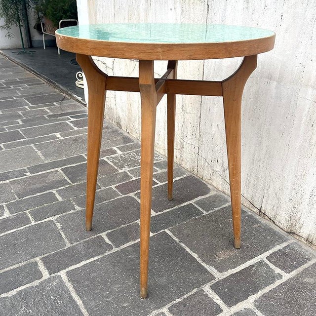 1960s Occasional Table in Maple and Light Green Formica, Italy, 1960s For Sale - Image 5 of 8